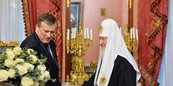 Губернатор Ленинградской области поздравил Патриарха Кирилла с 5-летием интронизации